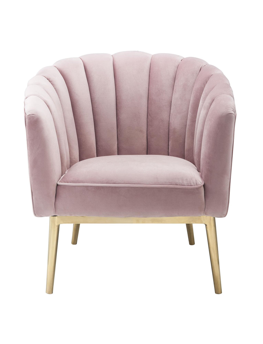 Colla Velvet Accent Chair with Metal Legs - Pink