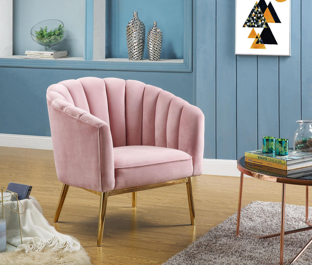 high backrest velvet accent chair - Pink