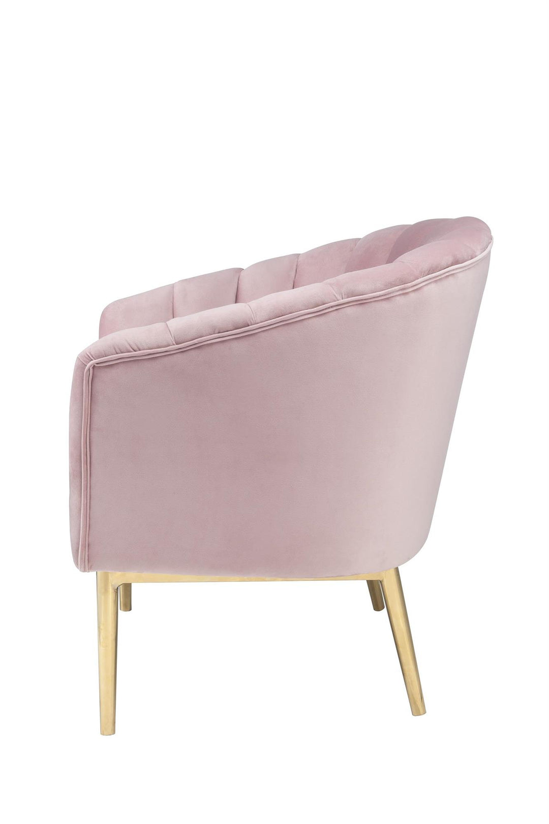 padded seat and back velvet accent chair - Pink