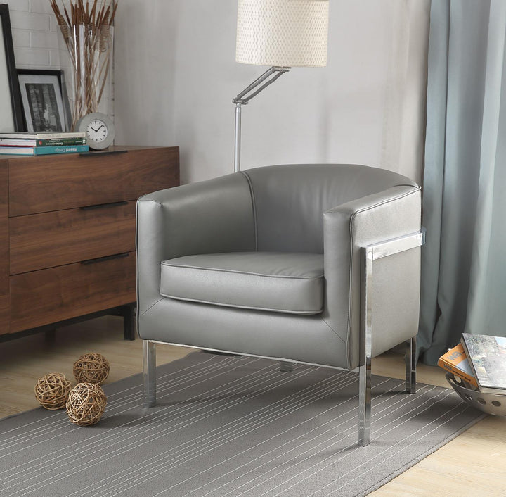 Bucket Accent Chair with Metal Frame - Gray