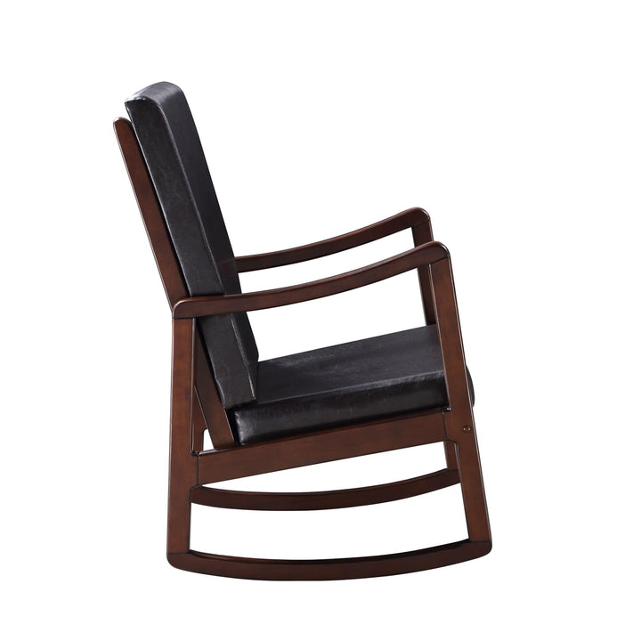 Wooden frame Upholstered Rocking Chair - Espresso
