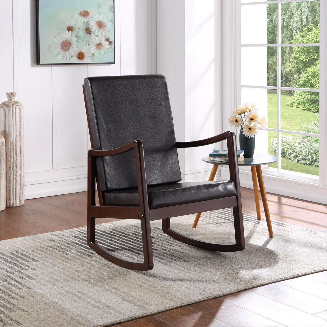 Upholstered Rocking Chair - Espresso