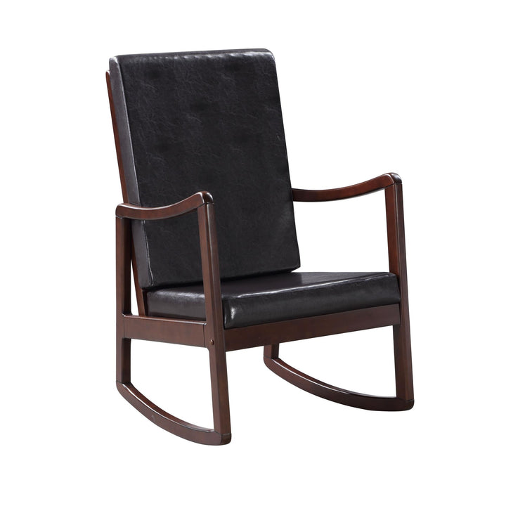 Modern style upholstered rocking chair - Espresso