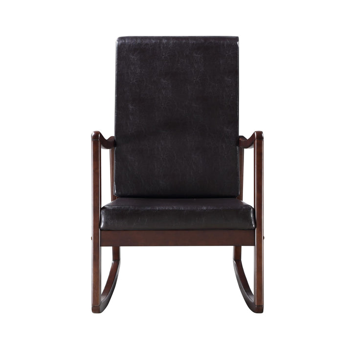 Raina Upholstered Rocking Chair with Wood Frame - Espresso