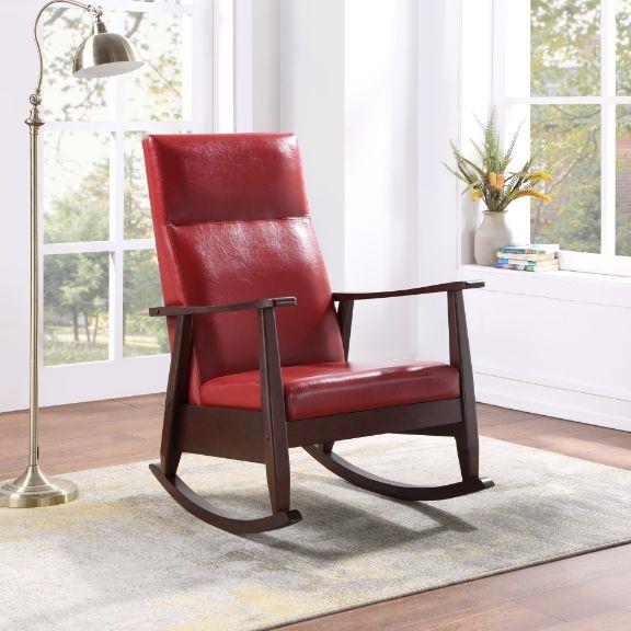 Upholstered Rocking Chair - Red