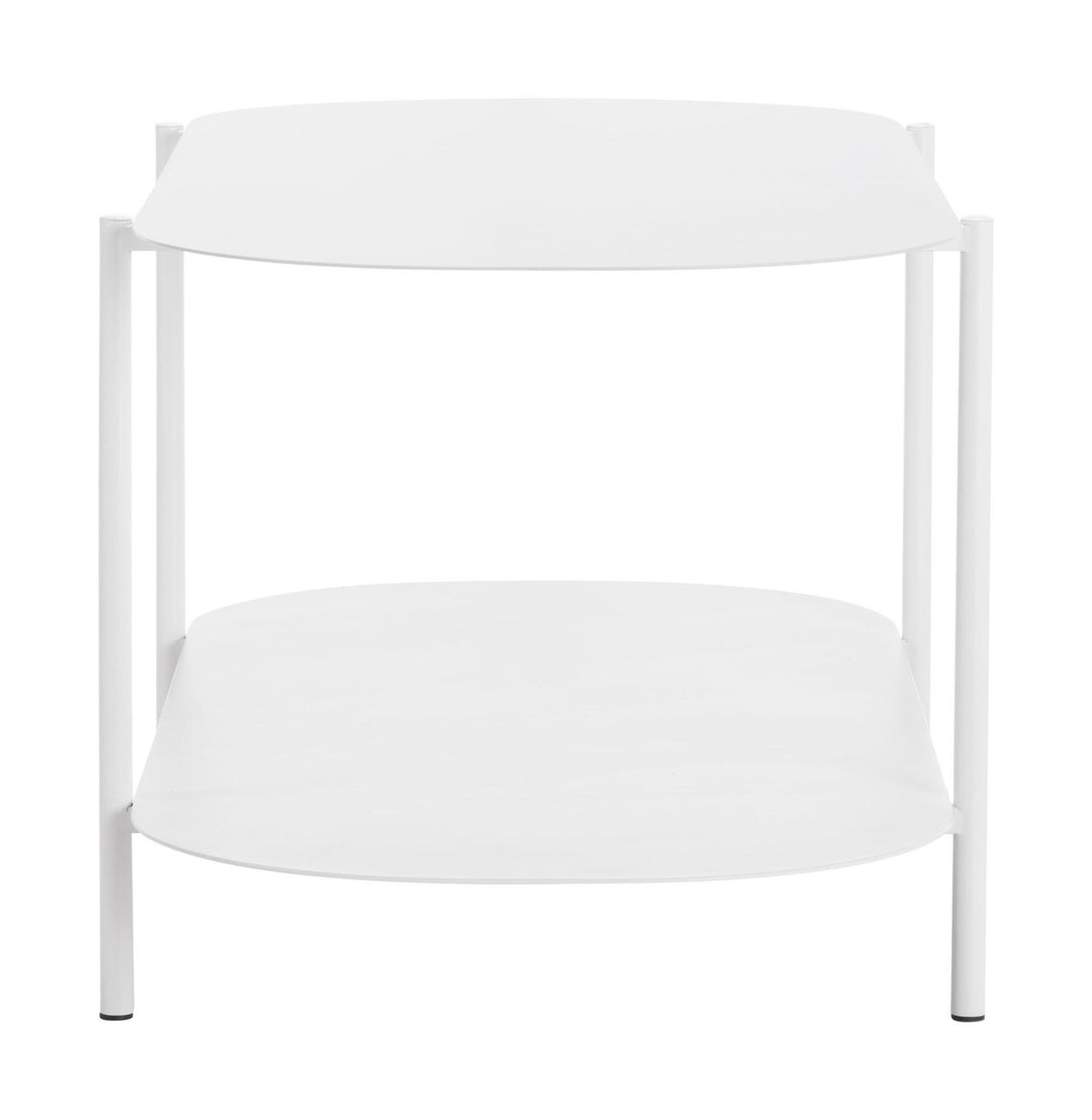 2 tier shelves round coffee table - White