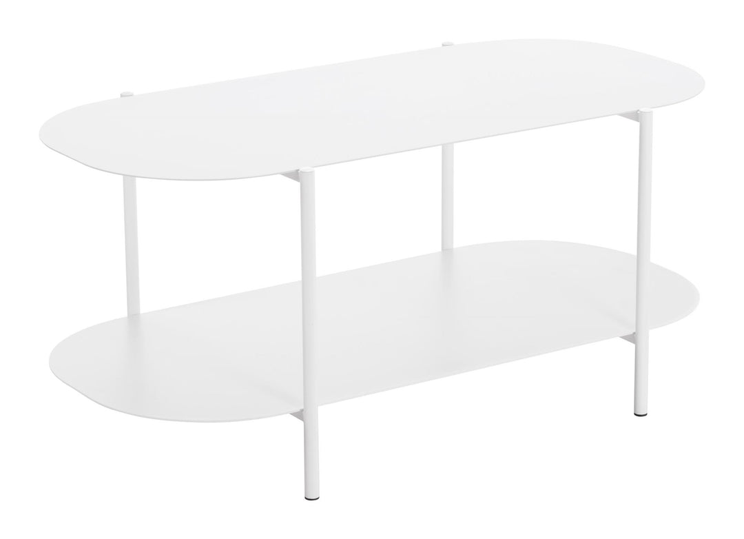 modern look rounded coffee table - White