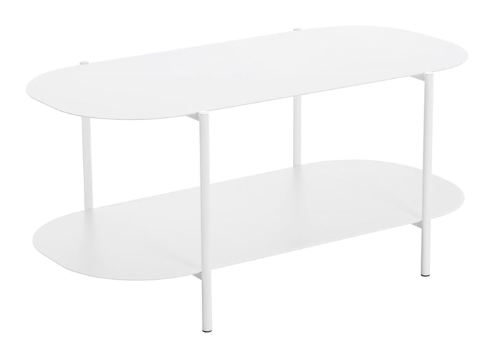modern look rounded coffee table - White