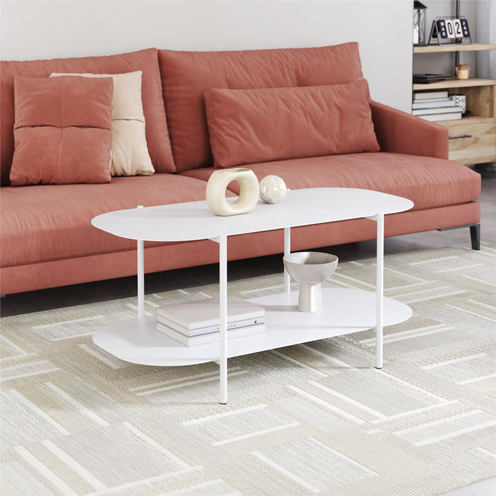 Rounded Coffee Table - White