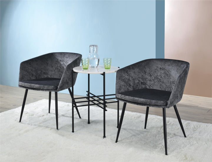 3-Piece traditional accent Chair with end table - Gray