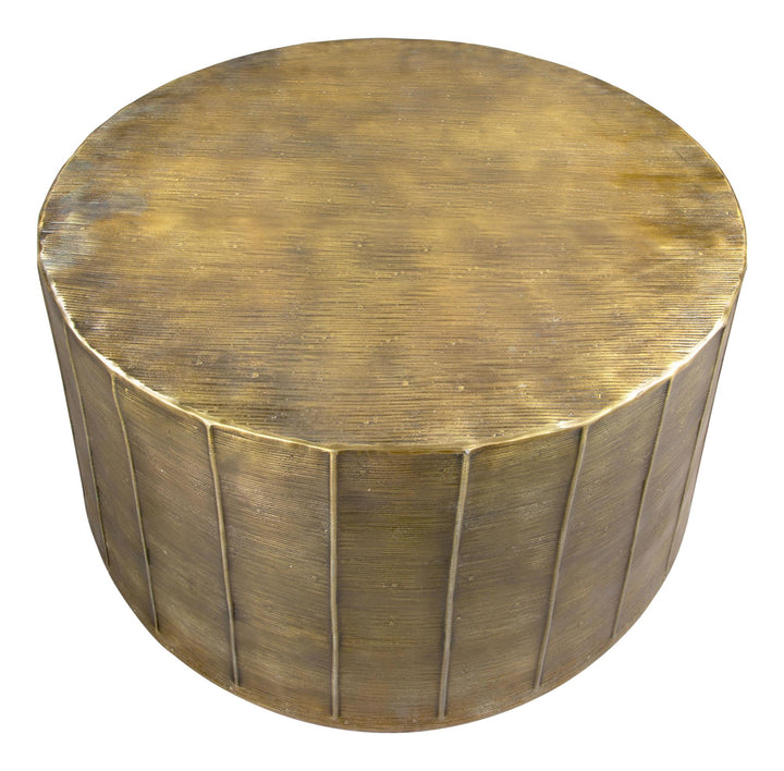 Rustic Artisanal solid body Round Coffee Table - Brass