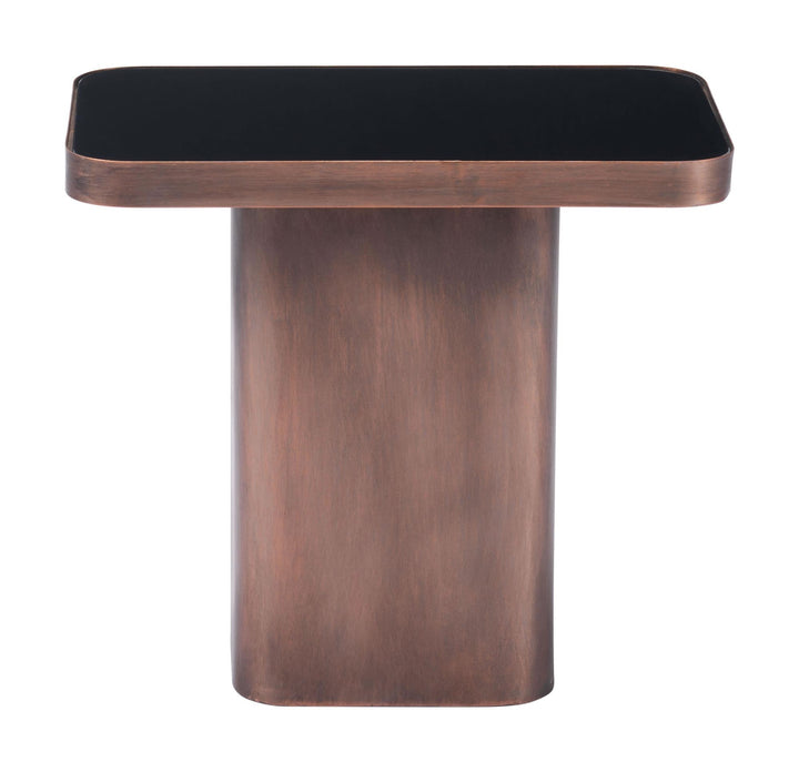Xander Rectangular Side Table with Steel Frame - Bronze