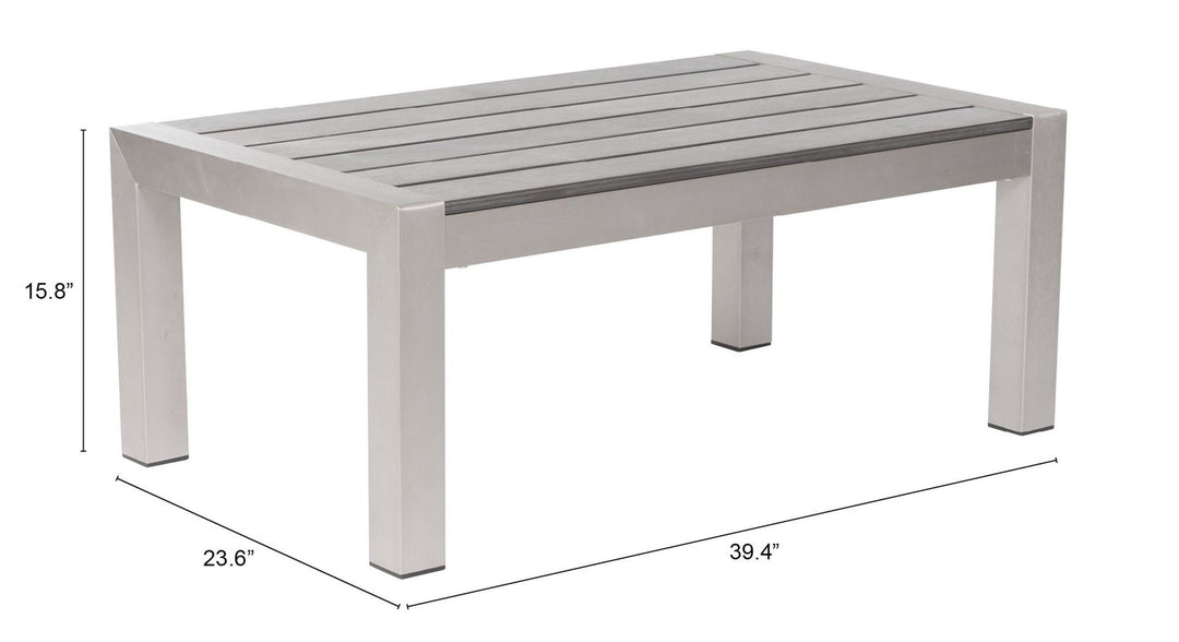 Rectangular outdoor coffee table - N/A