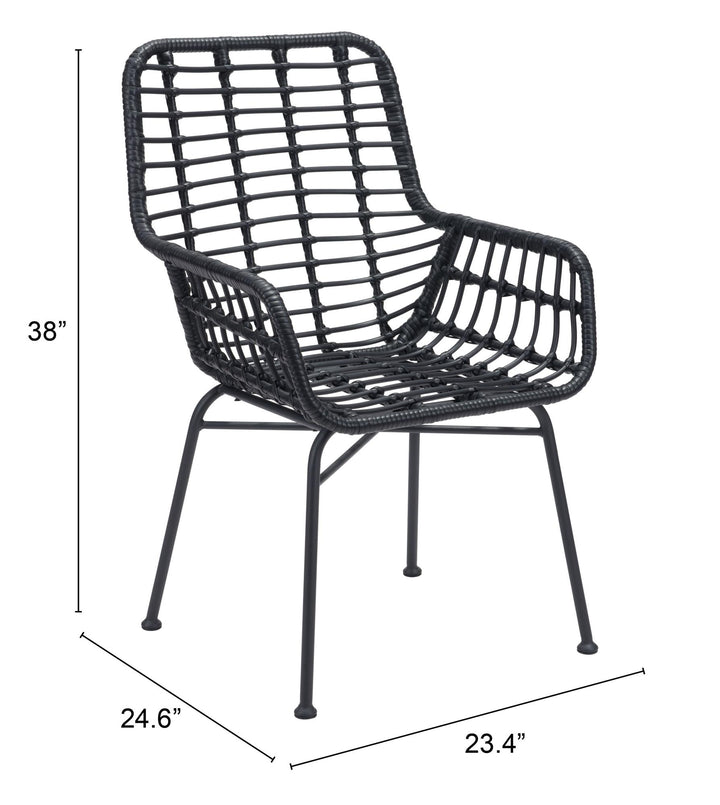 water resistance outdoor dining chair - Black