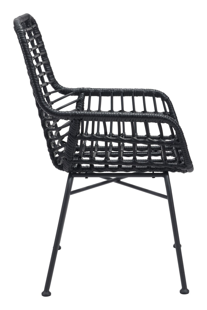 Modern outdoor chair set of 2 - Black