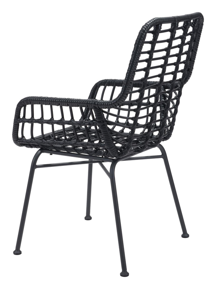 Set of 2 Outdoor patio dining chair - Black