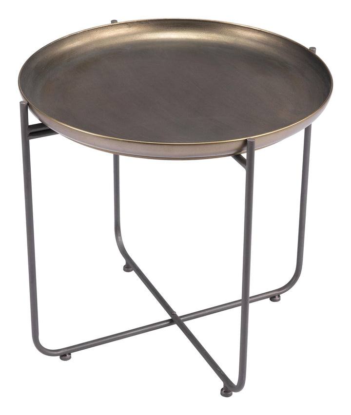powder coated steel side table - Bronze
