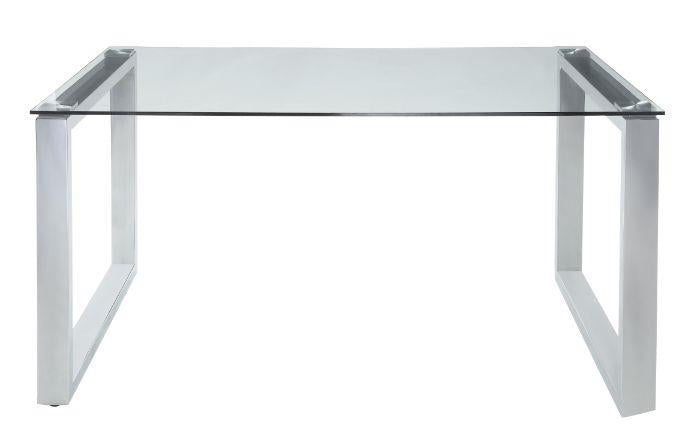 Abraham Dining Table with Glass Top - Chrome