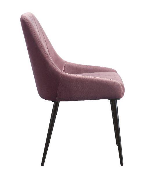 Set of 2 Upholstered Seat and Back Cushion Chair - Pink