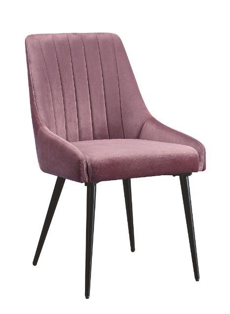 Set of 2 channel tufted dining chair - Pink