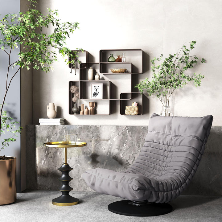 Steel Frame 5 Tier Wall Shelf - Gray