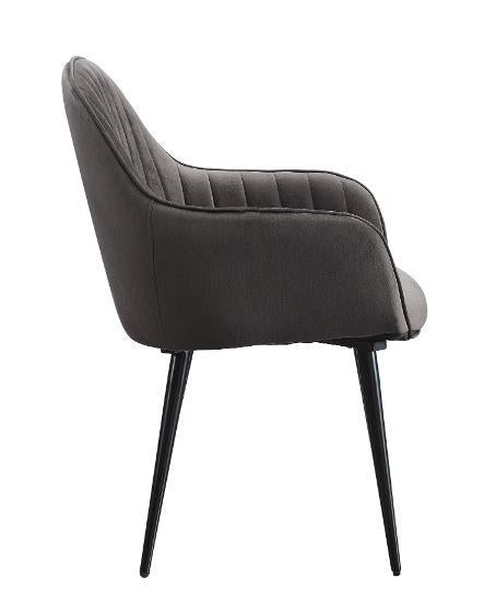 Upholstered Seat & Back Cushion Side Chair, Set of 2 - Dark Gray