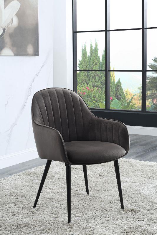 Set of 2 Upholstered Side Chair - Dark Gray
