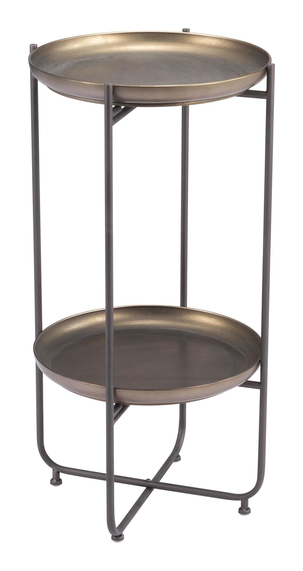narrow accent table with storage - Bronze