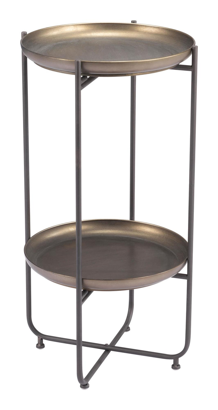 narrow accent table with storage - Bronze
