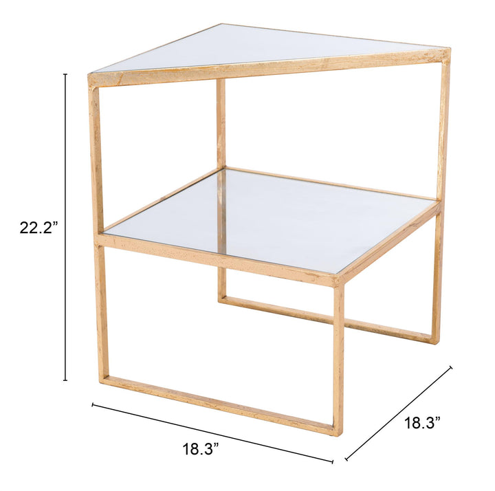 Modern look side table with glass top - Gold