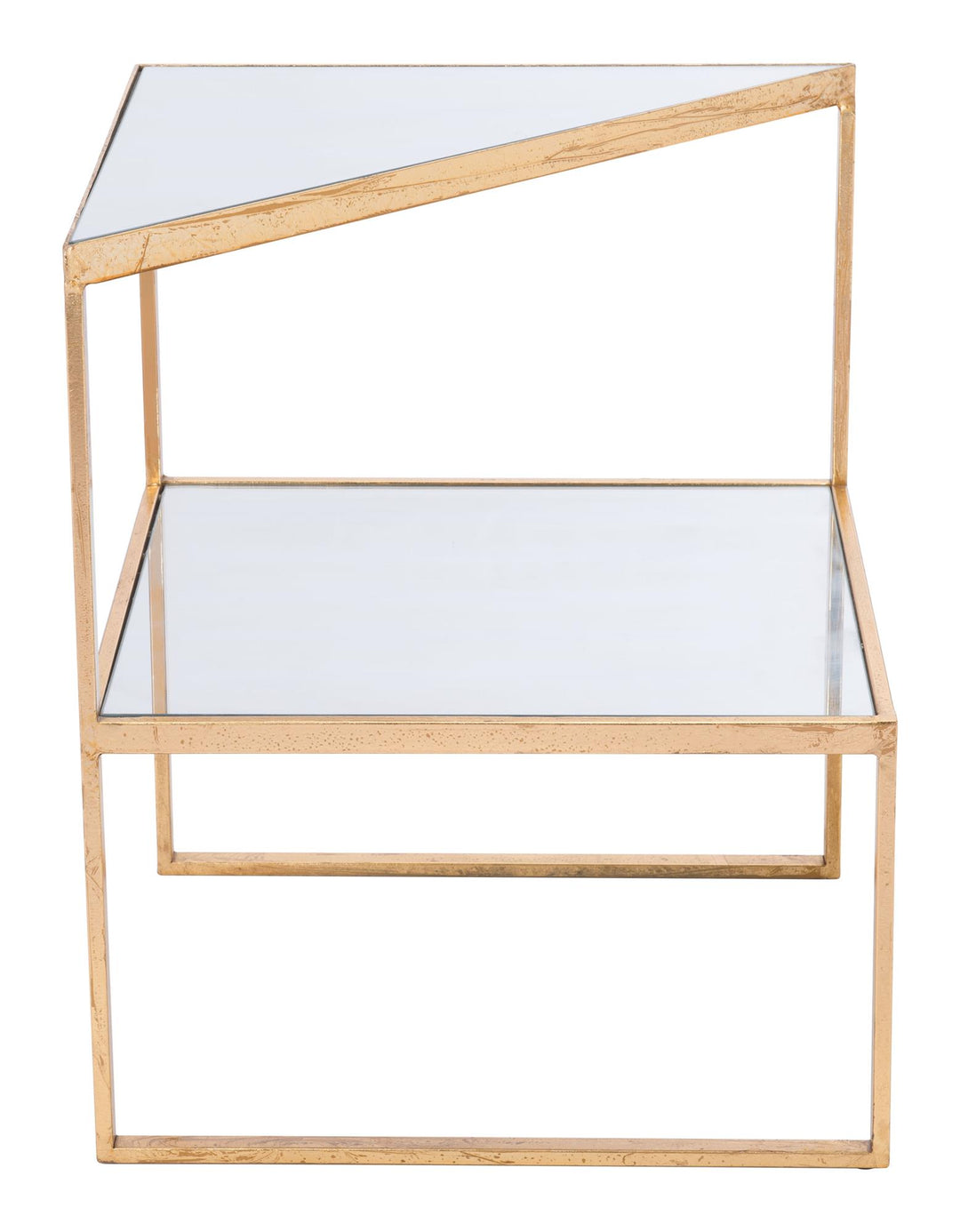 Unique design side table with gold base - Gold
