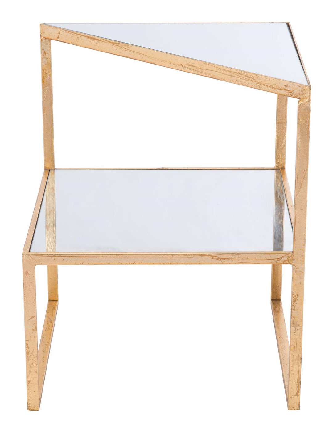 Nola Side Table with Glass Tops and Metal Frame - Gold