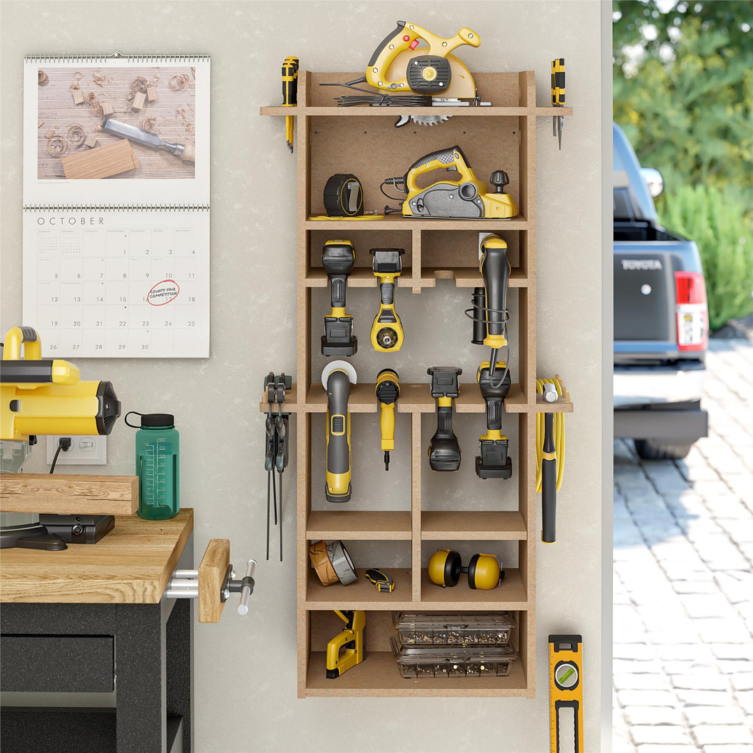 Benford 48" Extra Large Vertical Wall Mount Tool Organizer - Raw Board