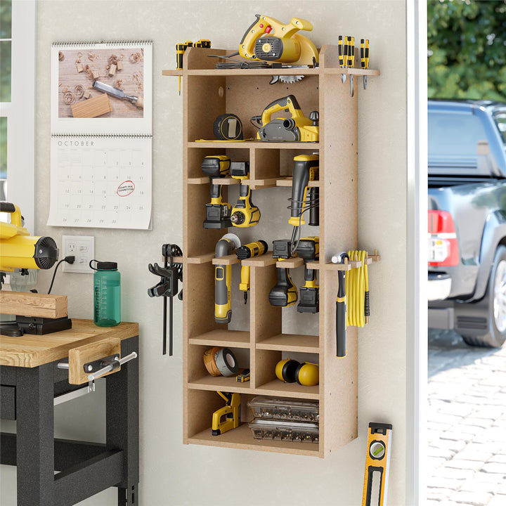 Benford 48" Extra Large Vertical Wall Mount Tool Organizer - Raw Board