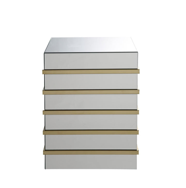 Osma Square End Table with Glass Top  -  N/A