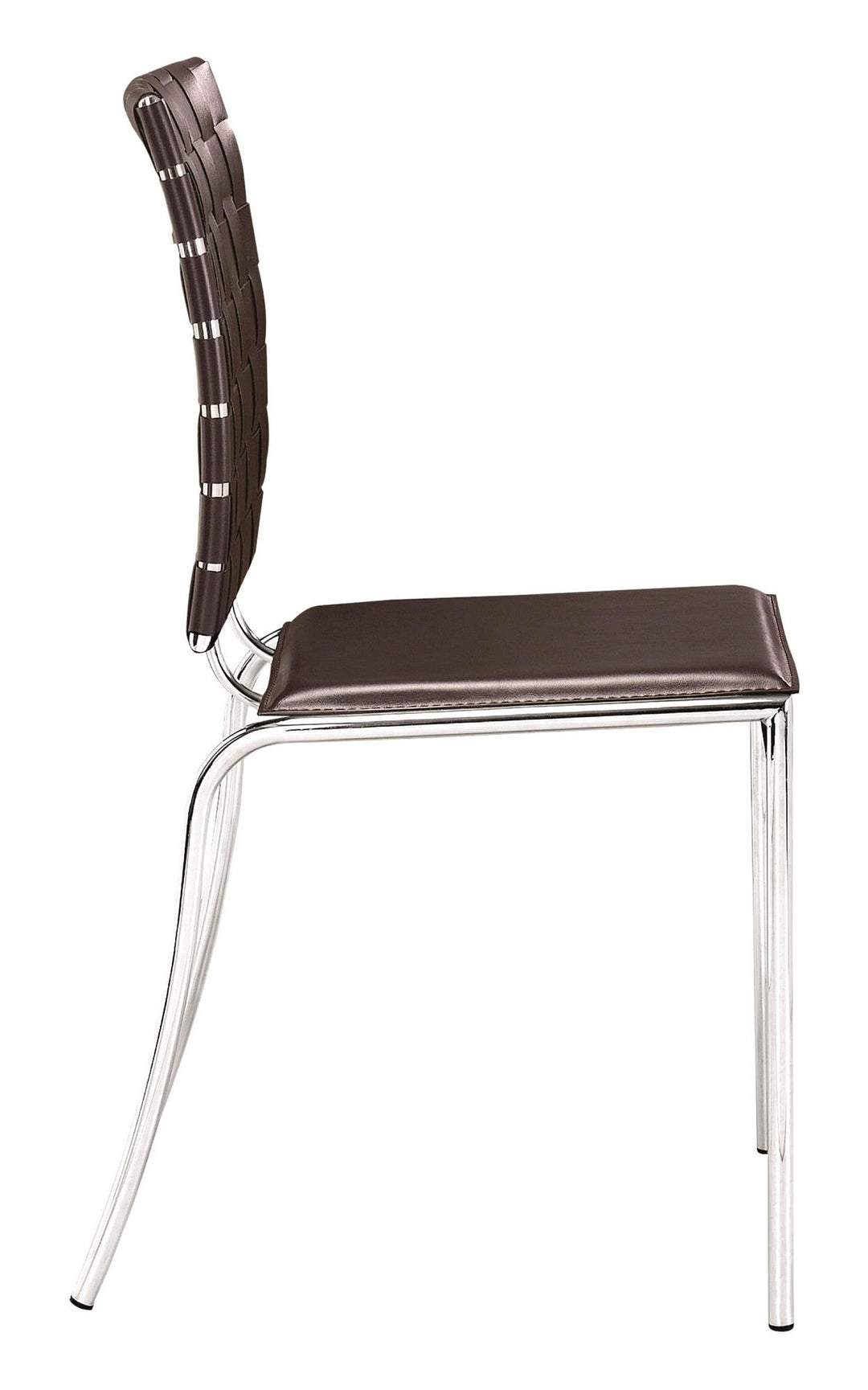 set of 4 dining chairs with chrome base - Espresso