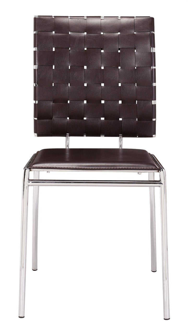 Donna Dining Chair with Faux Leather Fabric, Set of 4 - Espresso