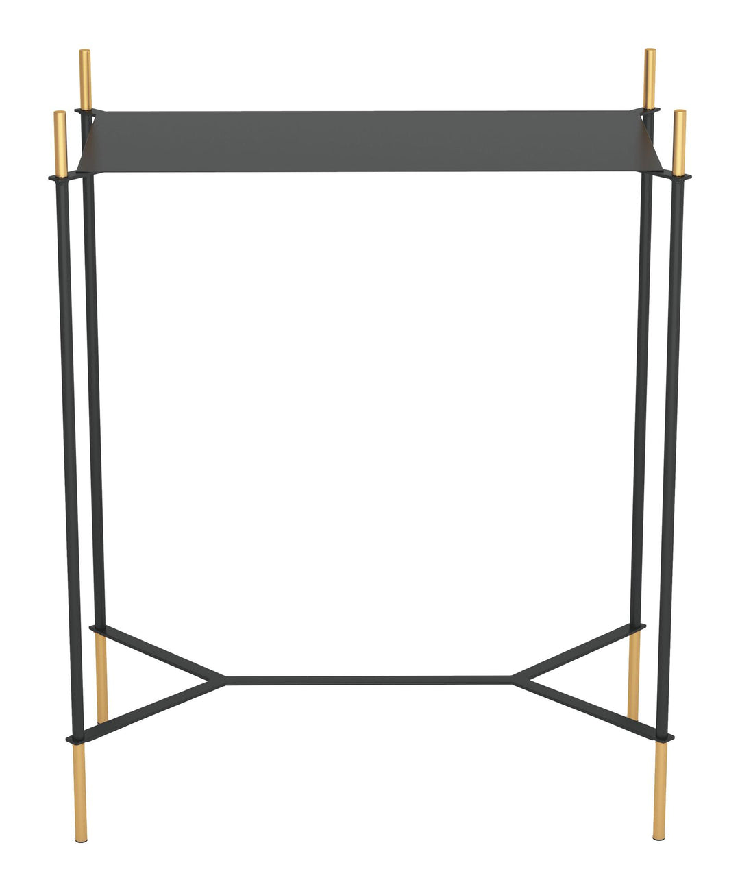 Ulla Modern Side Table with Black and Gold Accents - N/A