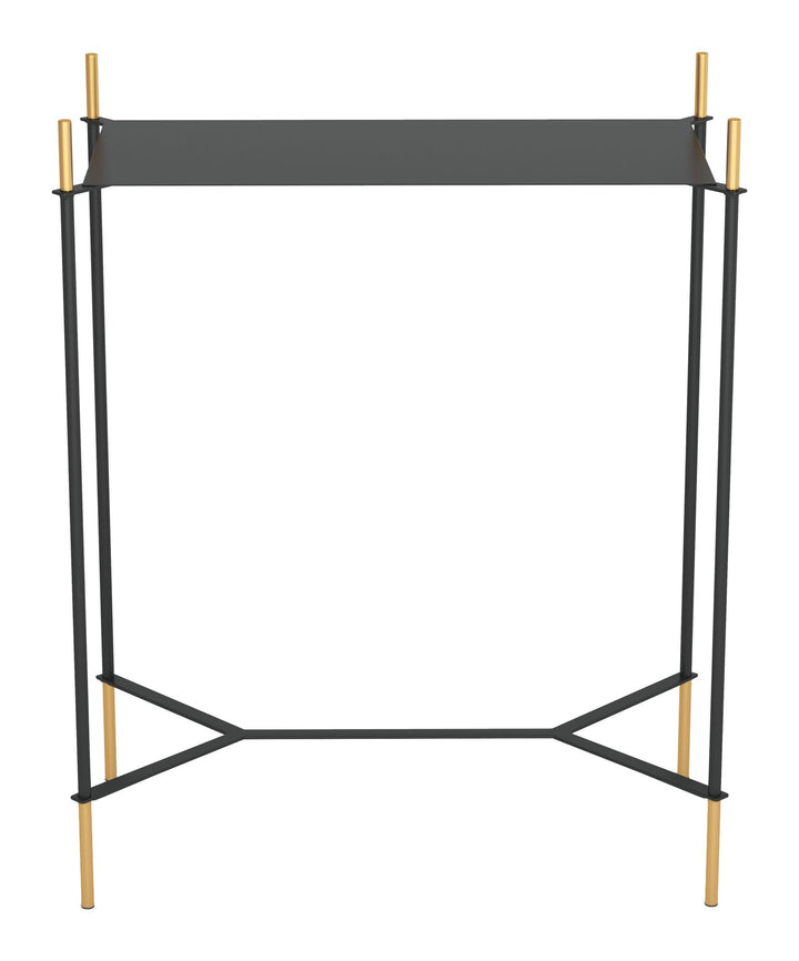 Ulla Modern Side Table with Black and Gold Accents - N/A