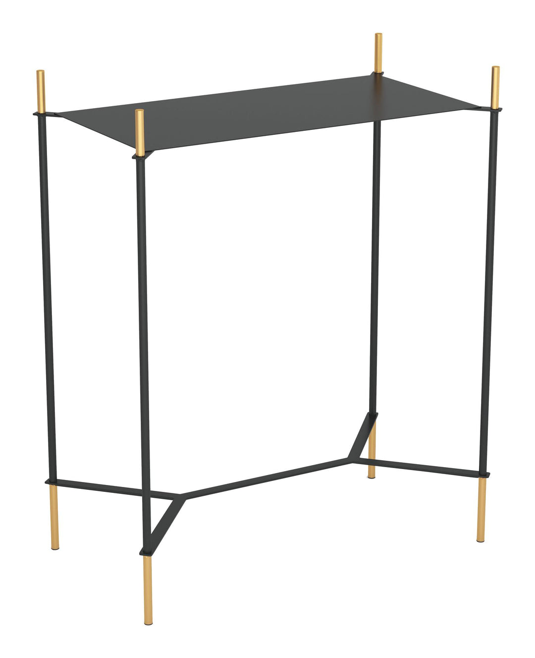 Side Table with Black and Gold Accents - N/A