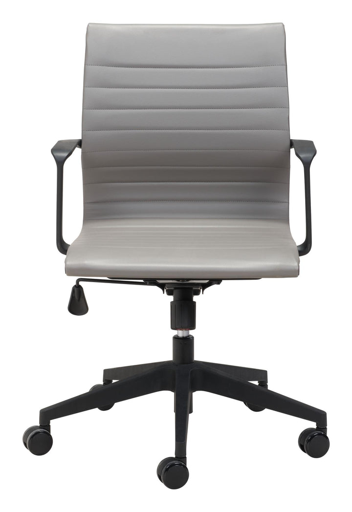 Vesper Office Chair with Faux Leather Fabric - Gray