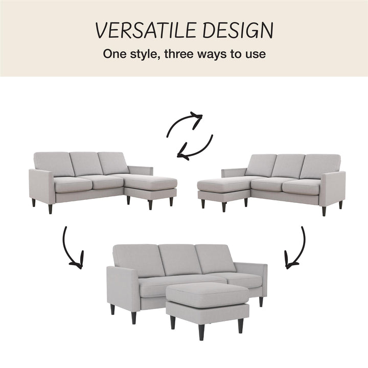 Winston Reversible Sofa Sectional - Light Gray