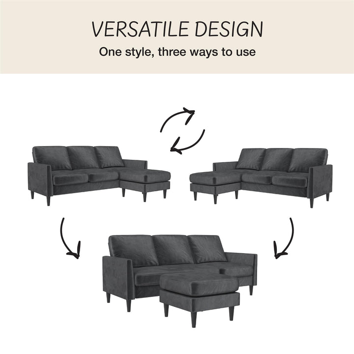 Winston Reversible Sofa Sectional - Dark Gray