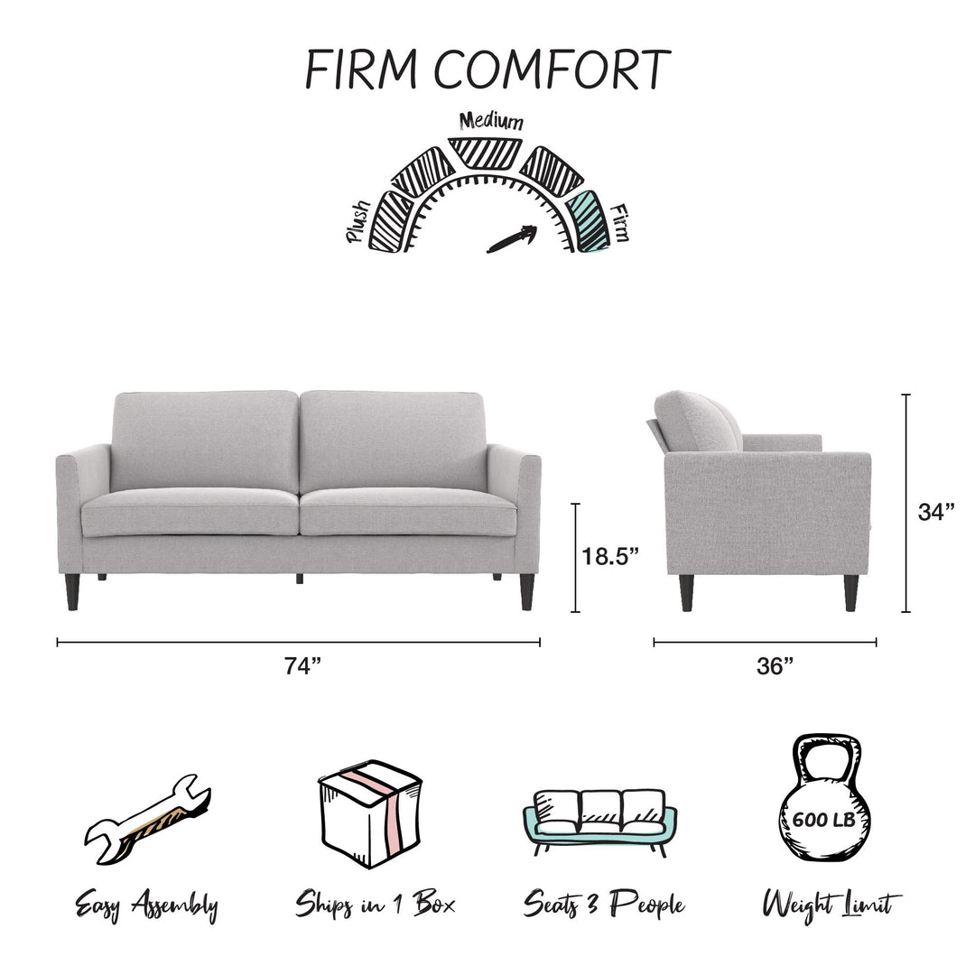 Winston Sofa with Pocket Coils - Light Gray