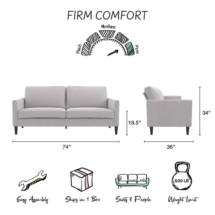 Winston Sofa with Pocket Coils - Light Gray