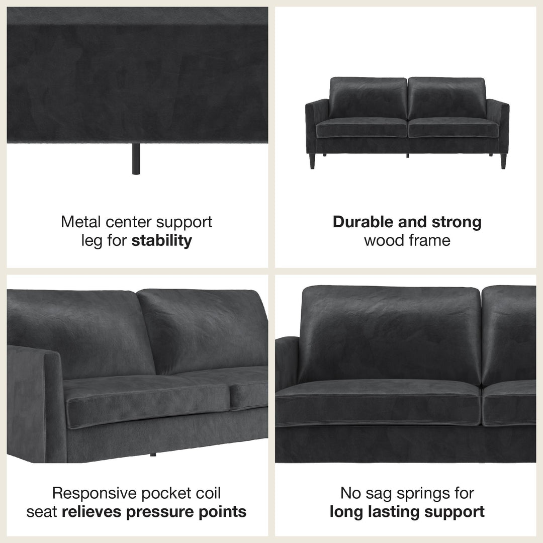 Winston Sofa with Pocket Coils - Dark Gray