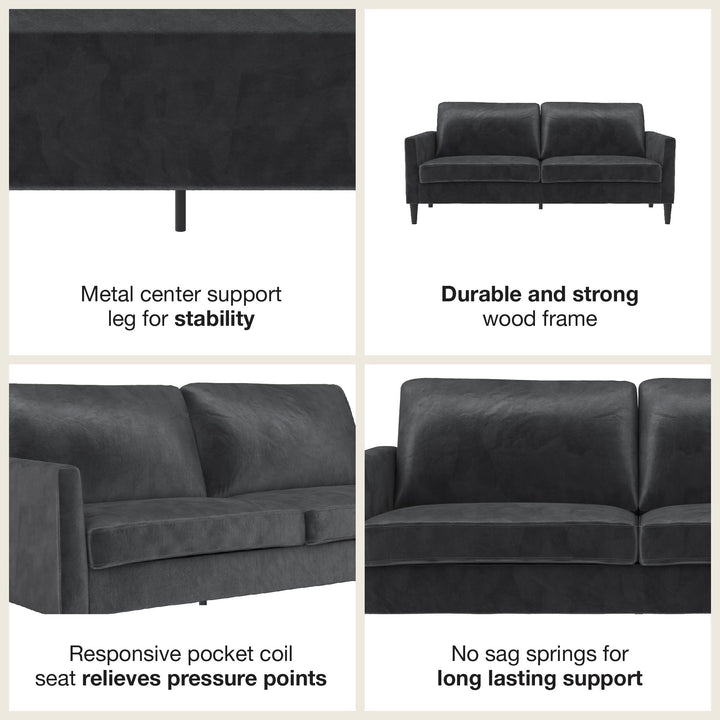 Winston Sofa with Pocket Coils - Dark Gray