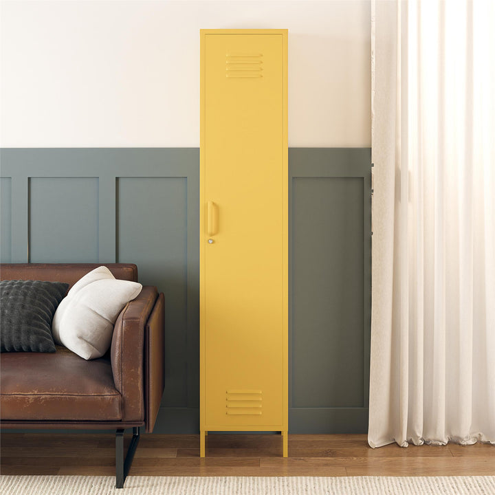 Shadwick 1 Door Tall Single Metal Locker Style Storage Cabinet - Mustard Yellow