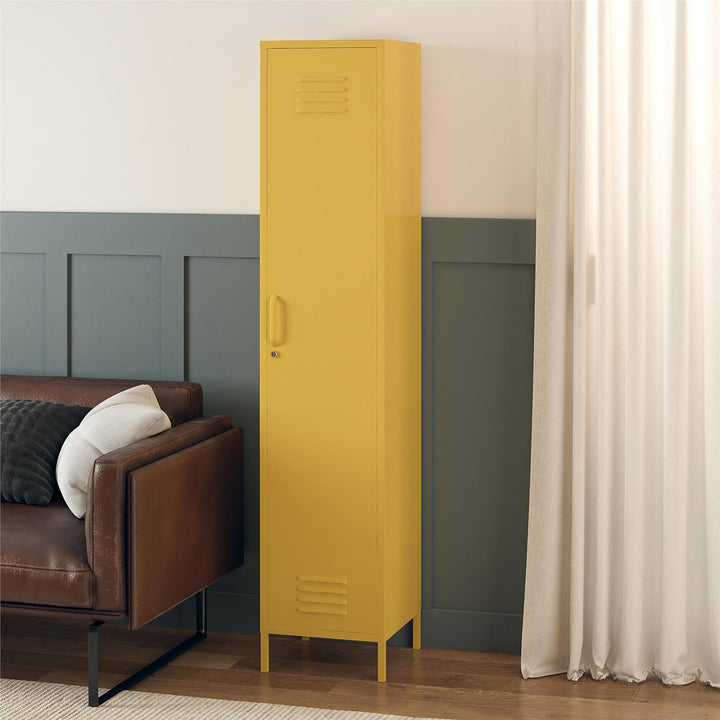 Shadwick 1 Door Tall Single Metal Locker Style Storage Cabinet - Mustard Yellow