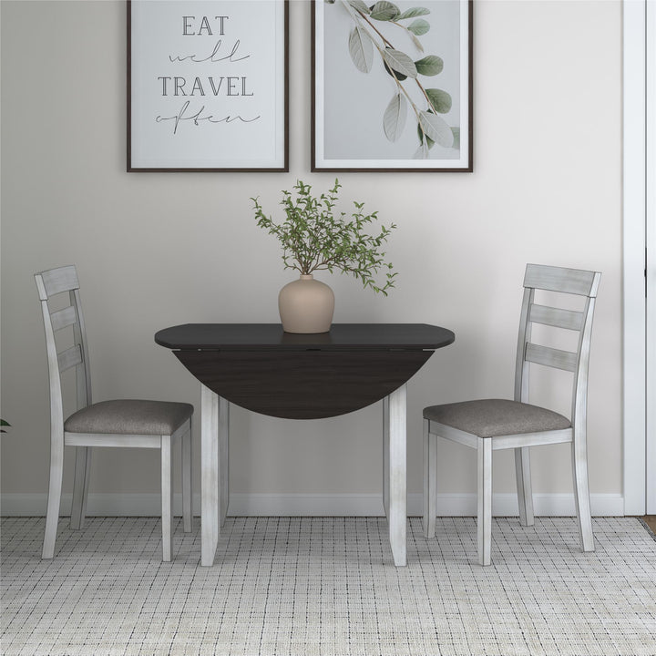 3-piece drop leaf dining solution -  Oyster